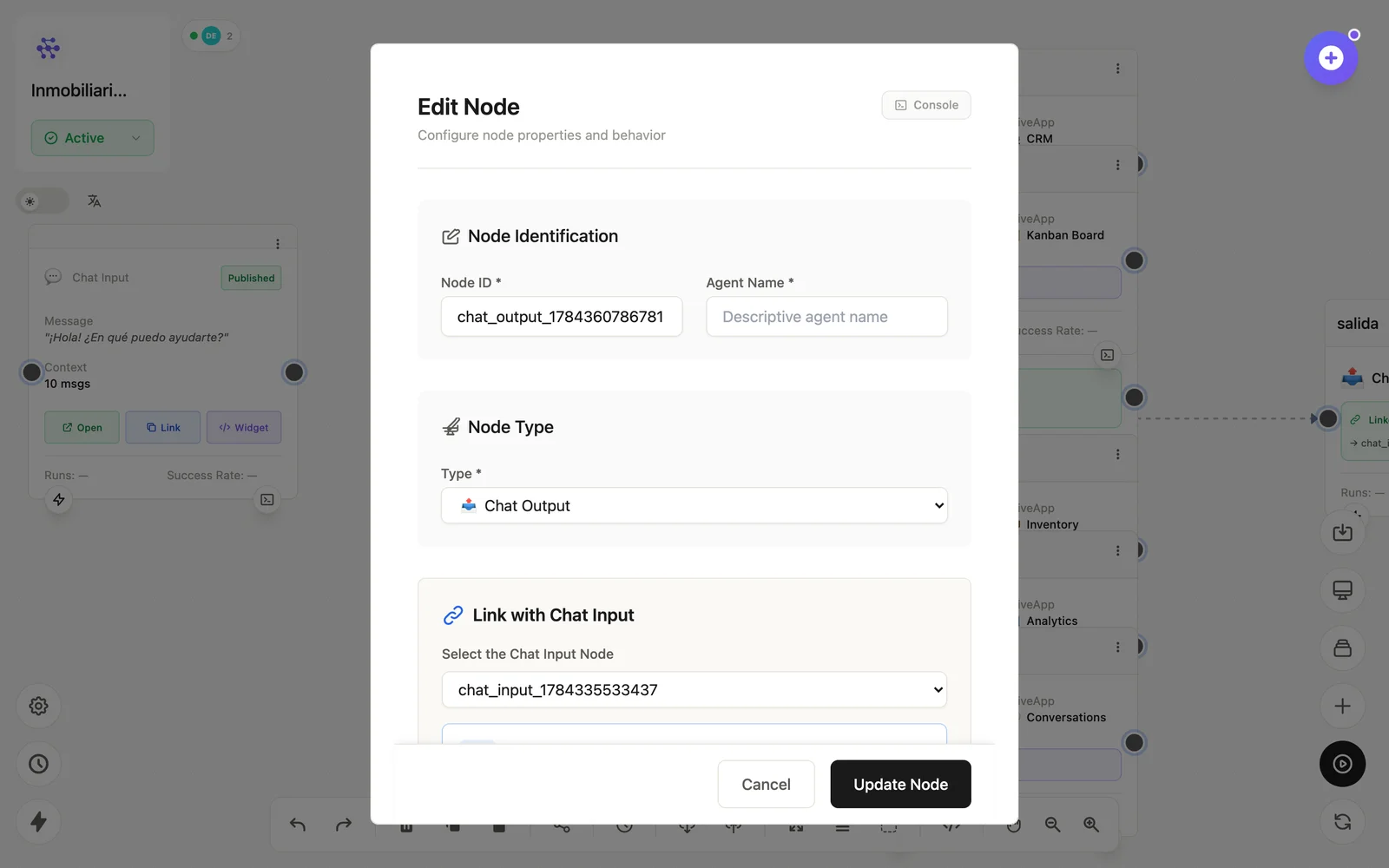 Chat Output node