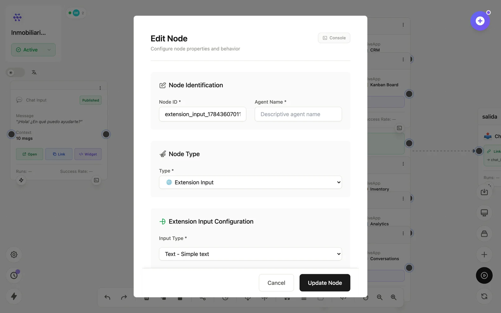Extension Input node