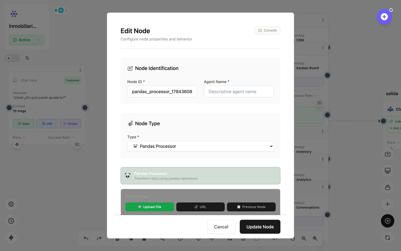 Pandas Processor node